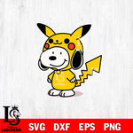 Snoopy Pikachu SVG DXF EPS PNG FILE, Graduation File Cut, Digital Download,Instant Download, Silhouette, Cricut