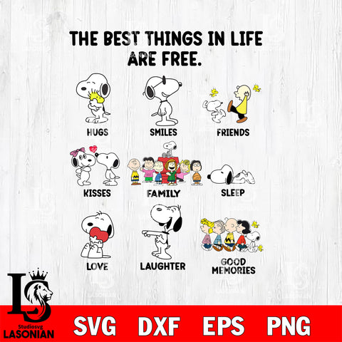 Snoopy The best things in life are free Svg Eps Dxf Png File, Graduation File Cut,Digital Download,Instant Download,Disney Svg Files