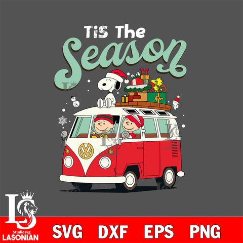 Snoopy christmas tis the season Svg Eps Dxf Png File, File Cut,Digital Download,Instant Download, Svg Files