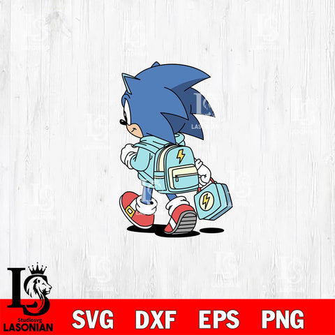 Sonic Back To School SVG DXF EPS PNG FILE, Kindergarten File Cut, Digital Download,Instant Download, Silhouette,School Cricut
