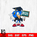 Sonic Graduation 2025 SVG DXF EPS PNG FILE,Graduation File Cut,Digital Download,Instant Download, Silhouette