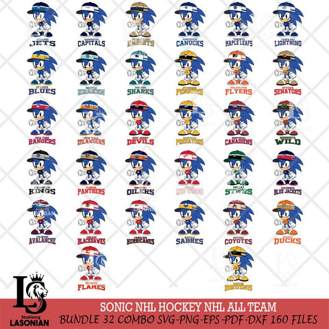 Sonic NHL Hockey Big Bundle SVG DXF EPS PNG FILE,NHL Bundle File Cut,Disney Digital Download,Instant Download, Silhouette