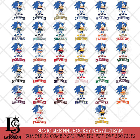 Sonic like NHL Hockey Big Bundle SVG DXF EPS PNG FILE,NHL Bundle File Cut,Disney Digital Download,Instant Download, Silhouette