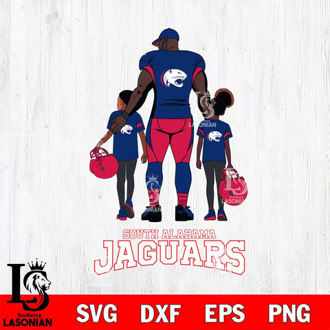 South Alabama Jaguars 3 Father and son Rugby SVG DXF EPS PNG FILE,NCAA SVG, Father day Digital Download,Instant Download, Silhouette