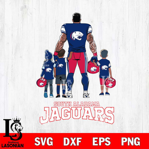 South Alabama Jaguars 4 Father and son Rugby SVG DXF EPS PNG FILE,NCAA SVG, Father day Digital Download,Instant Download, Silhouette