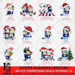 South Alabama Jaguars Bluey Christmas NCAA Bundle 12 Cricut File Cut Files , Bluey Cricut , Christmas Svg , Bluey svg , Digital Download, dxf eps png pdf file