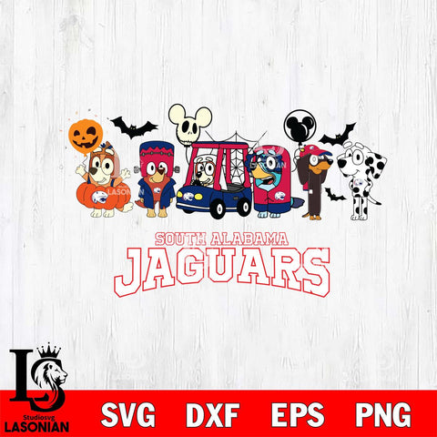 South Alabama Jaguars Bluey Halloween Svg Eps Dxf Png File, Digital Download, Instant Download