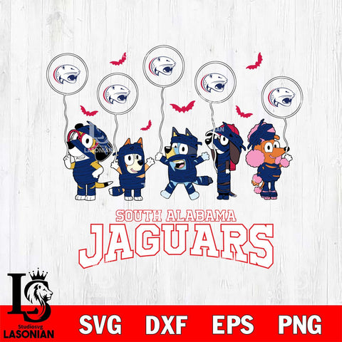 South Alabama Jaguars Bluey Halloween Spooky Svg Eps Dxf Png File, Digital Download, Instant Download