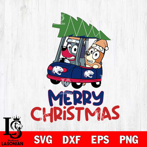 South Alabama Jaguars Bluey Merry Christmas Svg Eps Dxf Png File, Digital Download