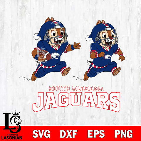South Alabama Jaguars Chip & Dale Football Cricut,Christmas SVG DXF EPS PNG FILE, NCAA Digital Download,Instant Download, Silhouette
