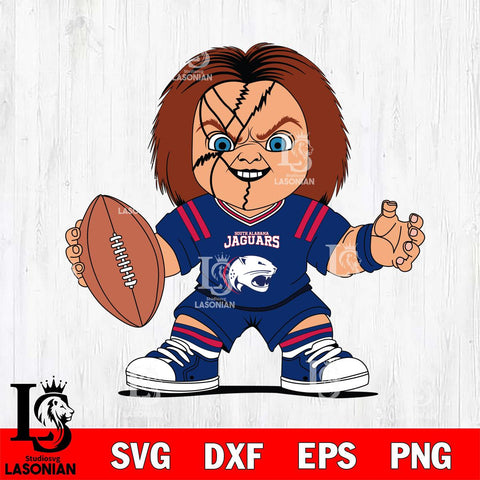 South Alabama Jaguars Chucky Horror 2 Svg Eps Dxf Png File, NCAA svg, Digital Download, Instant Download