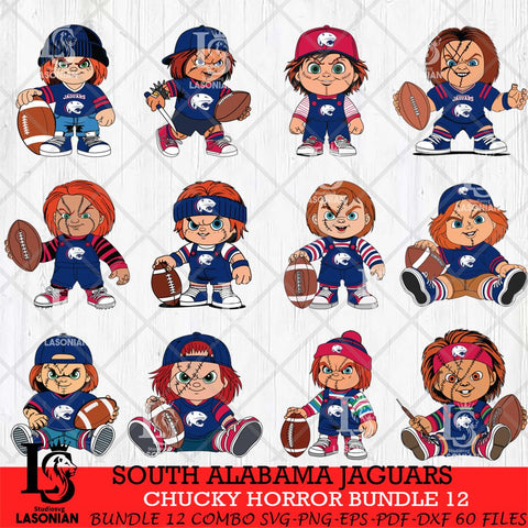 South Alabama Jaguars Chucky Horror Bundle 12 SVG Eps Dxf Png File, Bundle NCAA svg, Digital Download, Instant Download