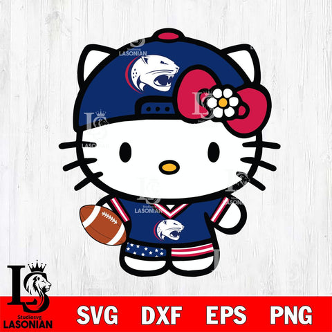 South Alabama Jaguars Cute Hello Kitty Football 10 Svg Eps Dxf Png File, NCAA svg, Digital Download, Instant Download