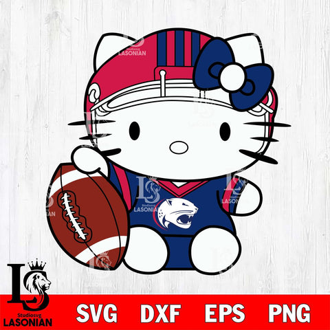 South Alabama Jaguars Cute Hello Kitty Football 5 Svg Eps Dxf Png File, NCAA svg, Digital Download, Instant Download