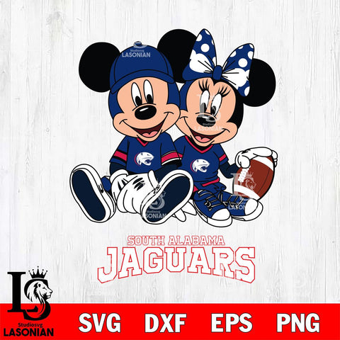 South Alabama Jaguars Disney Mickey And Minnie Football Svg Eps Dxf Png File, NCAA svg , Digital Download , Instant Download, Cricut File