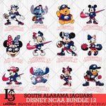 South Alabama Jaguars Disney NCAA Bundle Svg PNG 12 Svg Eps Dxf Png File, Digital Download