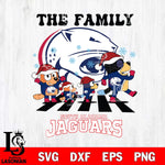 South Alabama Jaguars Family Bluey Christmas Svg Eps Dxf Png File, Digital Download