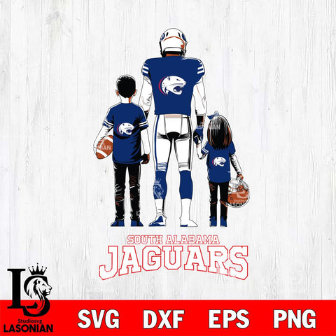South Alabama Jaguars Father And Child Football SVG DXF EPS PNG FILE,NCAA SVG, Father day Digital Download,Instant Download, Silhouette