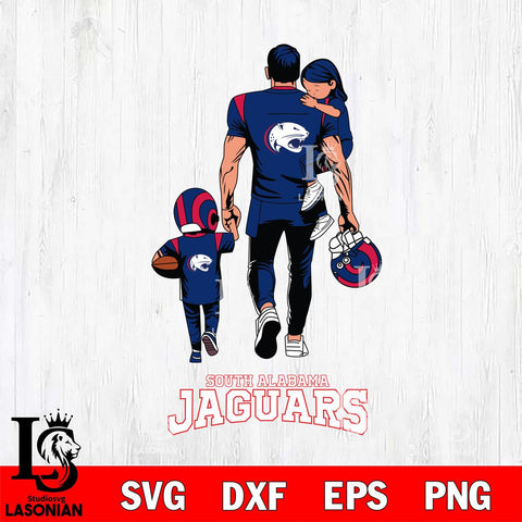South Alabama Jaguars Father And Son Football SVG DXF EPS PNG FILE,NCAA SVG, Father day Digital Download,Instant Download, Silhouette