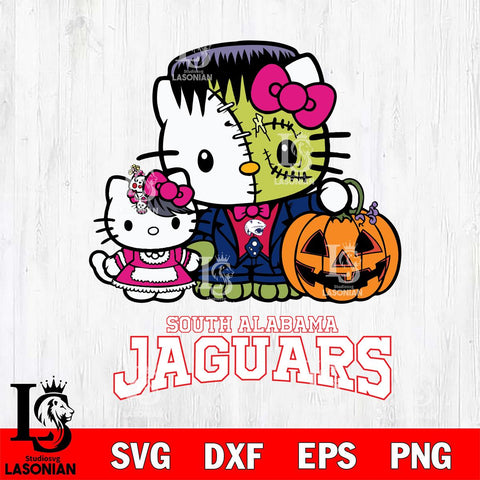 South Alabama Jaguars Hello Kitty Horror 10 Svg Eps Dxf Png File, Digital Download