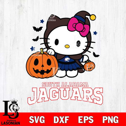 South Alabama Jaguars Hello Kitty Horror 1 Svg Eps Dxf Png File, Digital Download