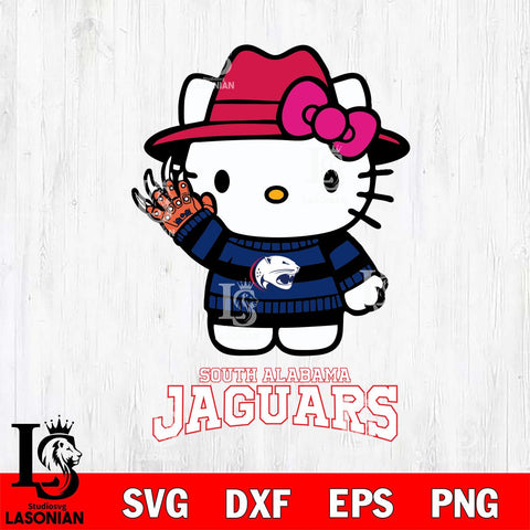 South Alabama Jaguars Hello Kitty Horror 6 Svg Eps Dxf Png File, Digital Download
