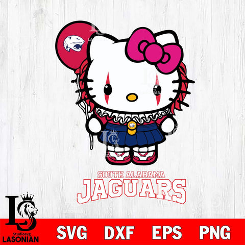 South Alabama Jaguars Hello Kitty Horror 7 Svg Eps Dxf Png File, Digital Download