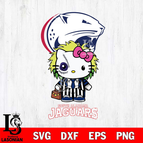 South Alabama Jaguars Hello Kitty Horror 8 Svg Eps Dxf Png File, Digital Download