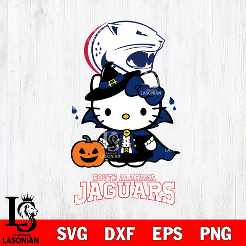 South Alabama Jaguars Hello Kitty Horror 9 Svg Eps Dxf Png File, Digital Download