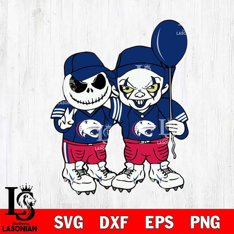 South Alabama Jaguars Jack Skellington And Pennywise Football Svg Eps Dxf Png File, NCAA svg, Digital Download, Instant Download