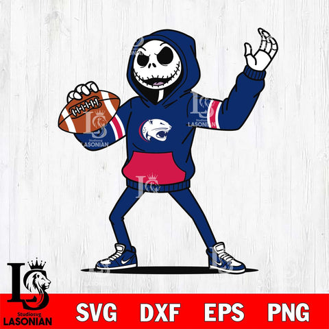 South Alabama Jaguars Jack Skellington Football Christmas File Cut, NCAA SVG DXF EPS PNG FILE, Digital Download , Criucut , Silhouette