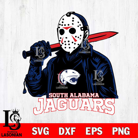 South Alabama Jaguars Jason Voorhees Horror 12 Svg Eps Dxf Png File, NCAA svg, Digital Download, Instant Download