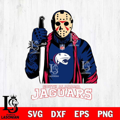 South Alabama Jaguars Jason Voorhees Horror 3 Svg Eps Dxf Png File, NCAA svg, Digital Download, Instant Download