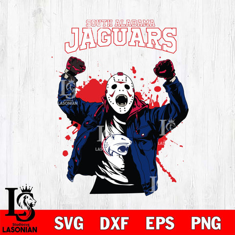 South Alabama Jaguars Jason Voorhees Horror Halloween 3 Svg Eps Dxf Png File, NCAA svg, Digital Download, Instant Download