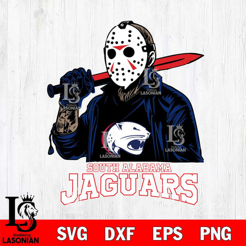 South Alabama Jaguars Jason Voorhees Horror Halloween Svg Eps Dxf Png File, NCAA svg, Digital Download, Instant Download