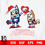 South Alabama Jaguars Love Bluey Christmas Svg Eps Dxf Png File, Digital Download