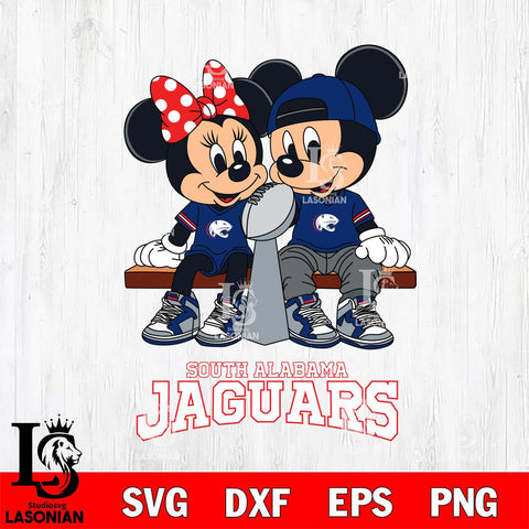 South Alabama Jaguars Mickey And Minnie Football Champions Svg Eps Dxf Png File, NCAA svg , Digital Download , Instant Download, Cricut File