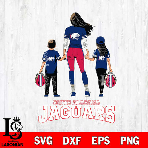 South Alabama Jaguars Mother and son Rugby SVG DXF EPS PNG FILE,NCAA SVG, Father day Digital Download,Instant Download, Silhouette
