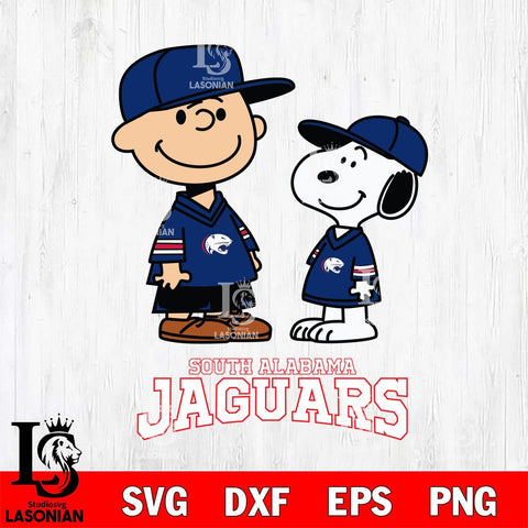 South Alabama Jaguars Peanuts Snoopy Football SVG DXF EPS PNG FILE,Snoopy File Cut, NCAA Digital Download,Instant Download,Christmas Silhouette