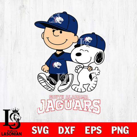 South Alabama Jaguars Peanuts Snoopy Friends SVG DXF EPS PNG FILE,Snoopy File Cut, NCAA Digital Download,Instant Download,Christmas Silhouette