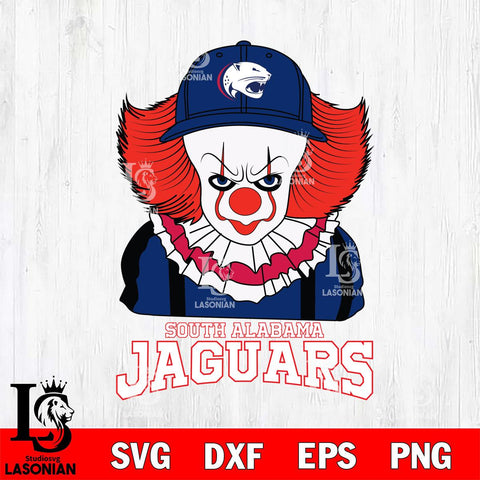 South Alabama Jaguars Pennywise Horror Sport 10 Svg Eps Dxf Png File, Digital Download