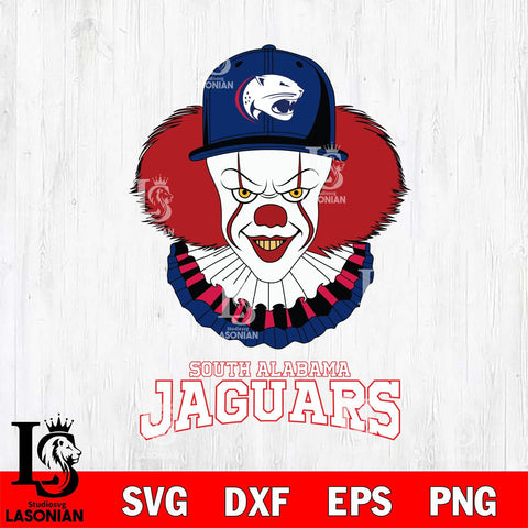 South Alabama Jaguars Pennywise Horror Sport 4 Svg Eps Dxf Png File, Digital Download