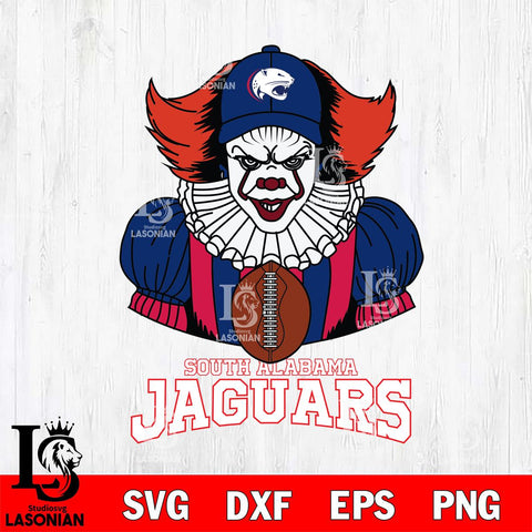 South Alabama Jaguars Pennywise Horror Sport 9 Svg Eps Dxf Png File, Digital Download