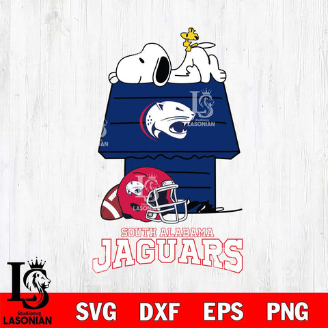 South Alabama Jaguars Snoopy Chill Football SVG DXF EPS PNG FILE,Snoopy File Cut, NCAA Digital Download,Instant Download,Christmas Silhouette