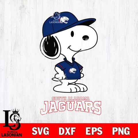 South Alabama Jaguars Snoopy Football sport SVG DXF EPS PNG FILE,Snoopy File Cut, NCAA Digital Download,Instant Download,Christmas Silhouette