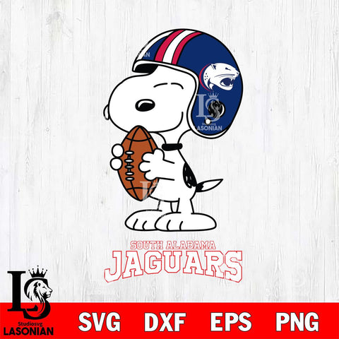 South Alabama Jaguars Snoopy Rugby Svg Eps Dxf Png File, NCAA svg , Digital Download , Instant Download, Cricut File