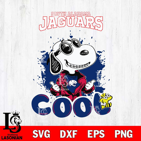 South Alabama Jaguars Snoopy Sport 7 Svg Eps Dxf Png File, Digital Download
