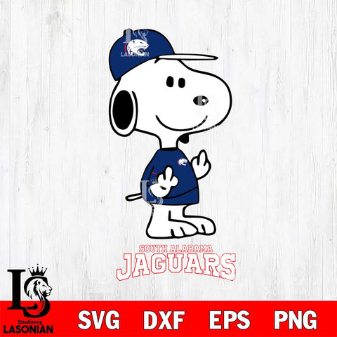 South Alabama Jaguars Snoopy Sport 8 Svg Eps Dxf Png File, Digital Download
