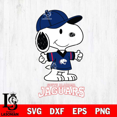 South Alabama Jaguars Snoopy football SVG DXF EPS PNG FILE,Snoopy File Cut, NCAA Digital Download,Instant Download,Christmas Silhouette