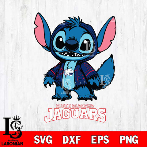 South Alabama Jaguars Stitch Halloween Svg Eps Dxf Png File, NCAA svg, Digital Download, Instant Download